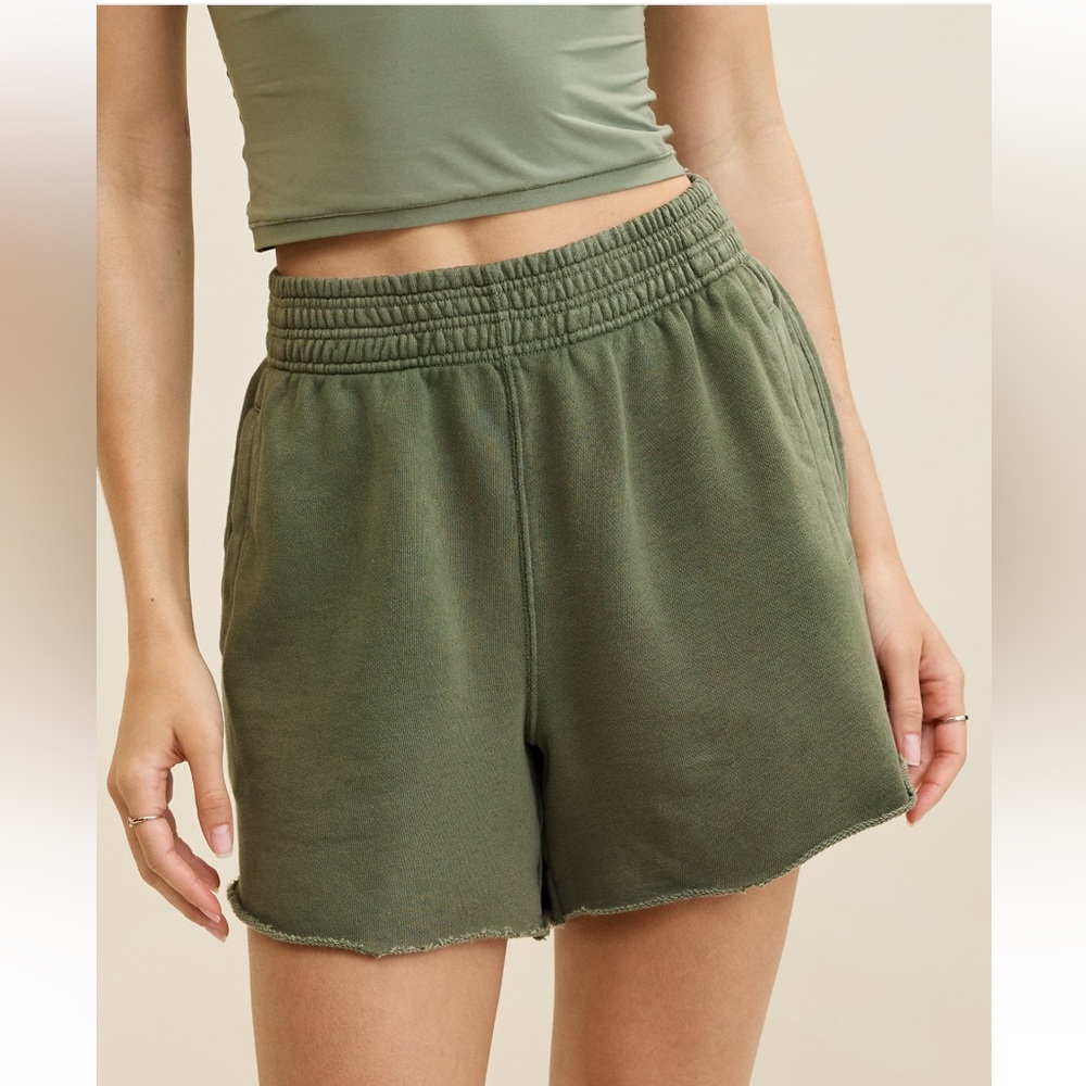 Aerie On My Way! High Waisted Short Olive Fun Green Size XXL